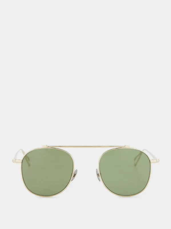 Grey Gold and Khaki Light Belleville Round Sunglasses sold by Fashion Clinic