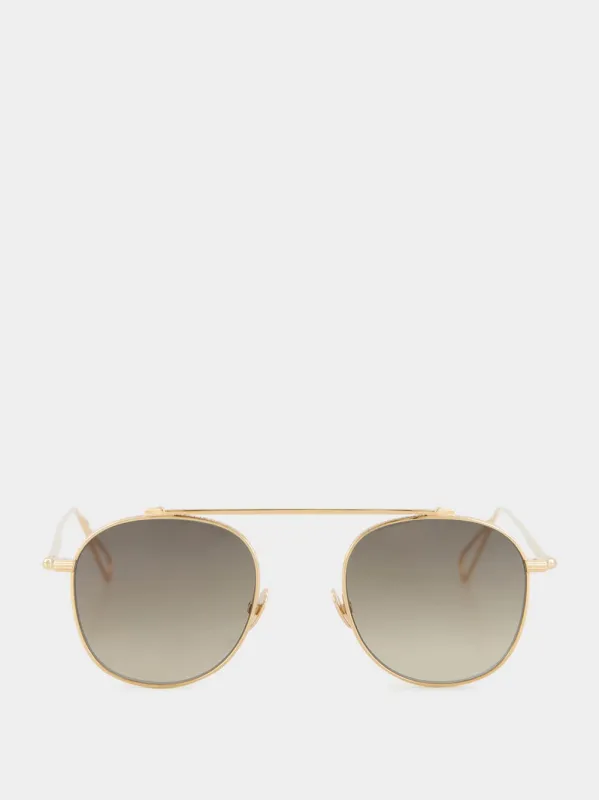 Peony Gold and Rain Gradient Belleville Round Sunglasses sold by Fashion Clinic