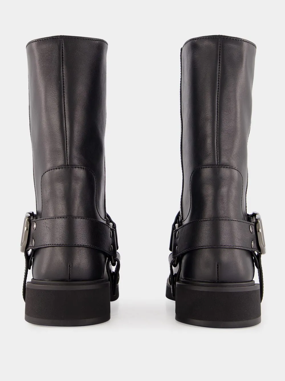 Black Leather Biker Boots sold by Fashion Clinic product image thumbnail 4