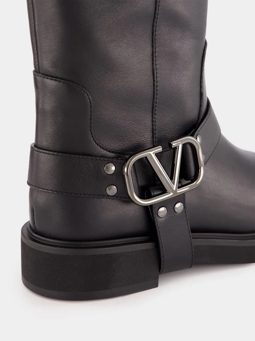 Black Leather Biker Boots sold by Fashion Clinic product image thumbnail 5