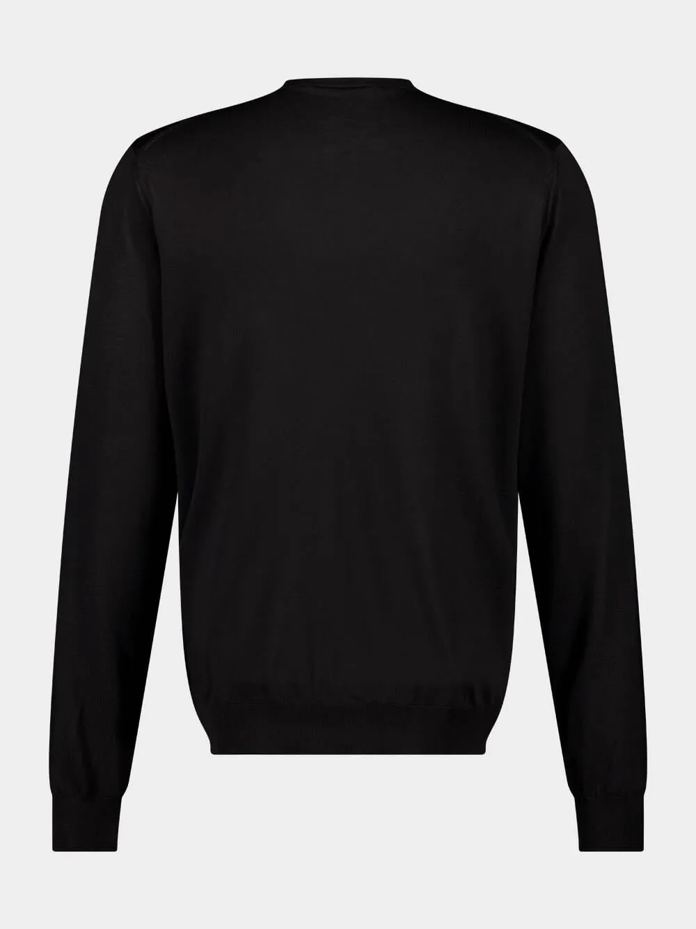 Black Silk Crew-Neck Sweater sold by Fashion Clinic product image thumbnail 2