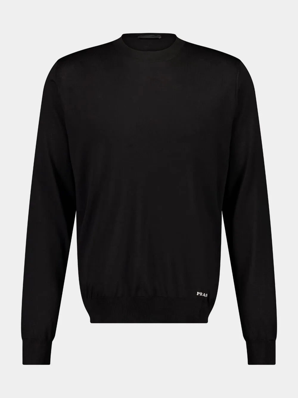 Black Silk Crew-Neck Sweater sold by Fashion Clinic