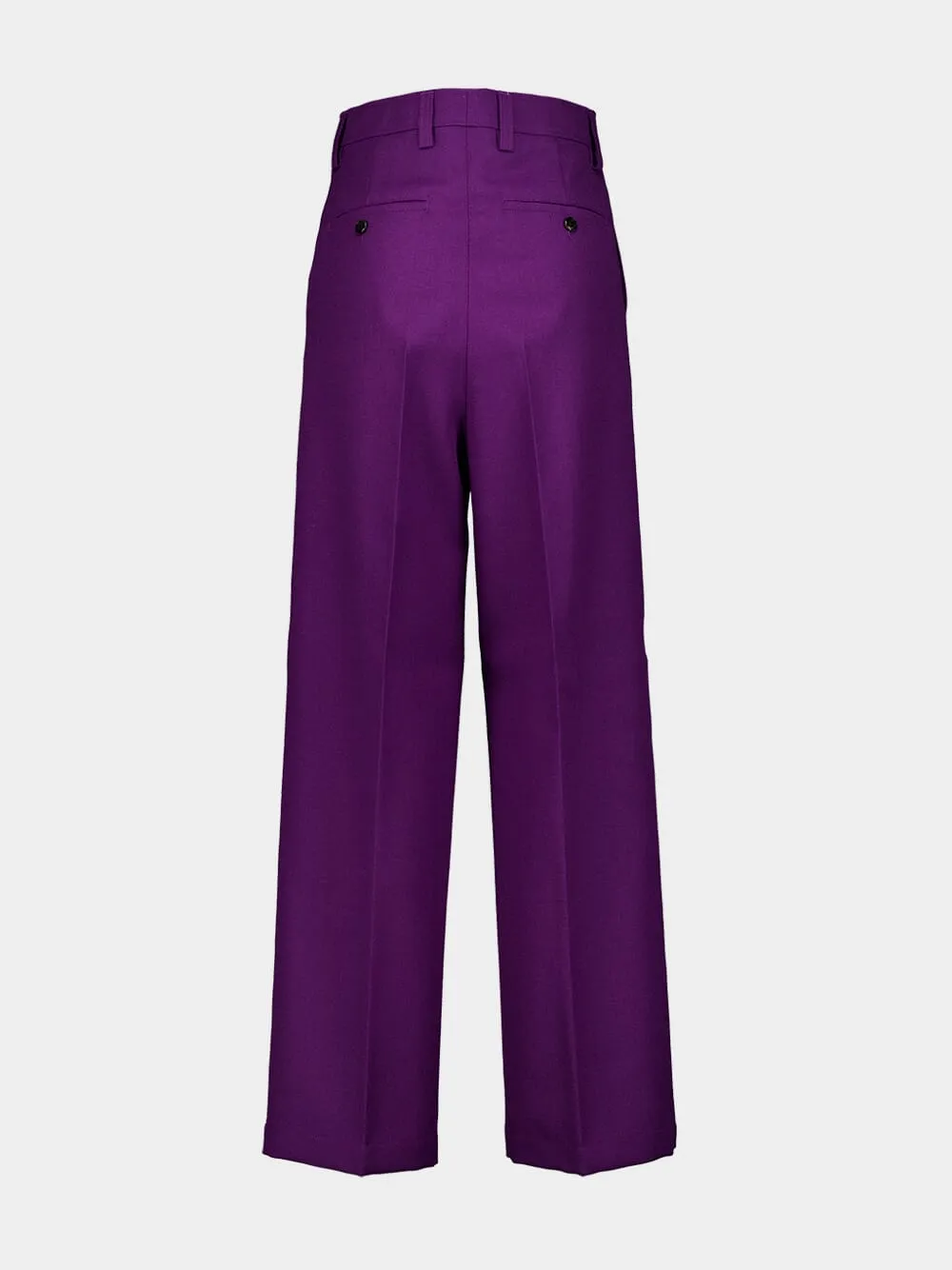 Purple Pleated Wool Pants sold by Fashion Clinic product image thumbnail 2