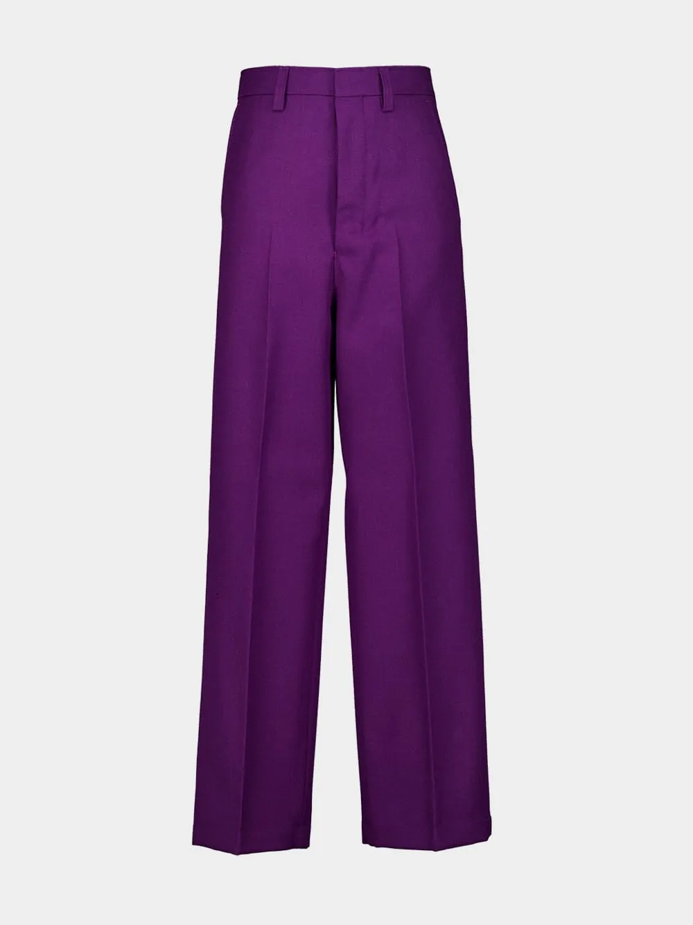 Purple Pleated Wool Pants sold by Fashion Clinic