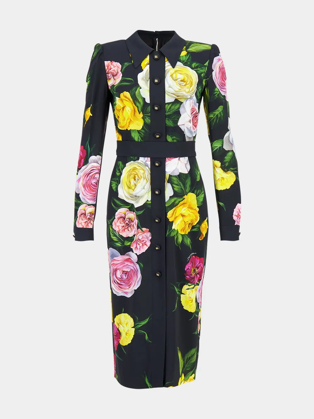 Peony and Rose Calf-Length Cady Shirt Dress sold by Fashion Clinic product image thumbnail 2