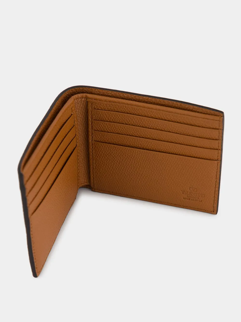 Saddle Brown VLogo Signature Grainy Calfskin Wallet sold by Fashion Clinic product image thumbnail 3