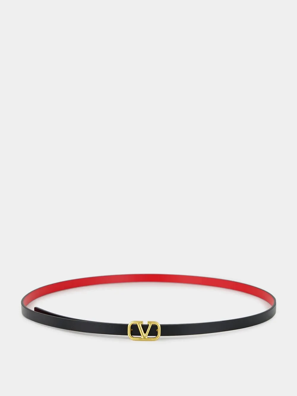 Black and Red Reversible Vlogo Signature Leather Belt sold by Fashion Clinic