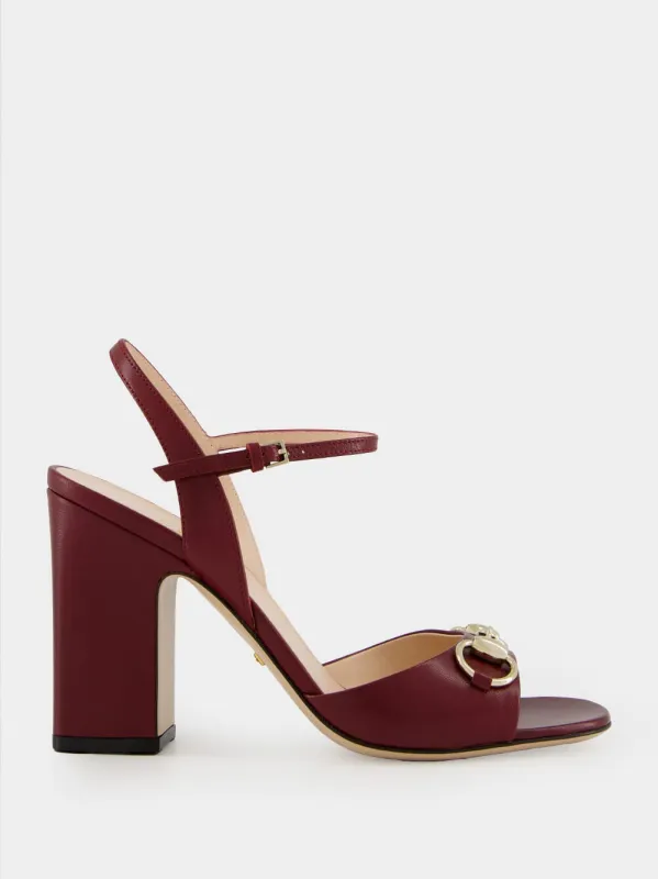 Rosso Ancora Red Horsebit Sandals sold by Fashion Clinic