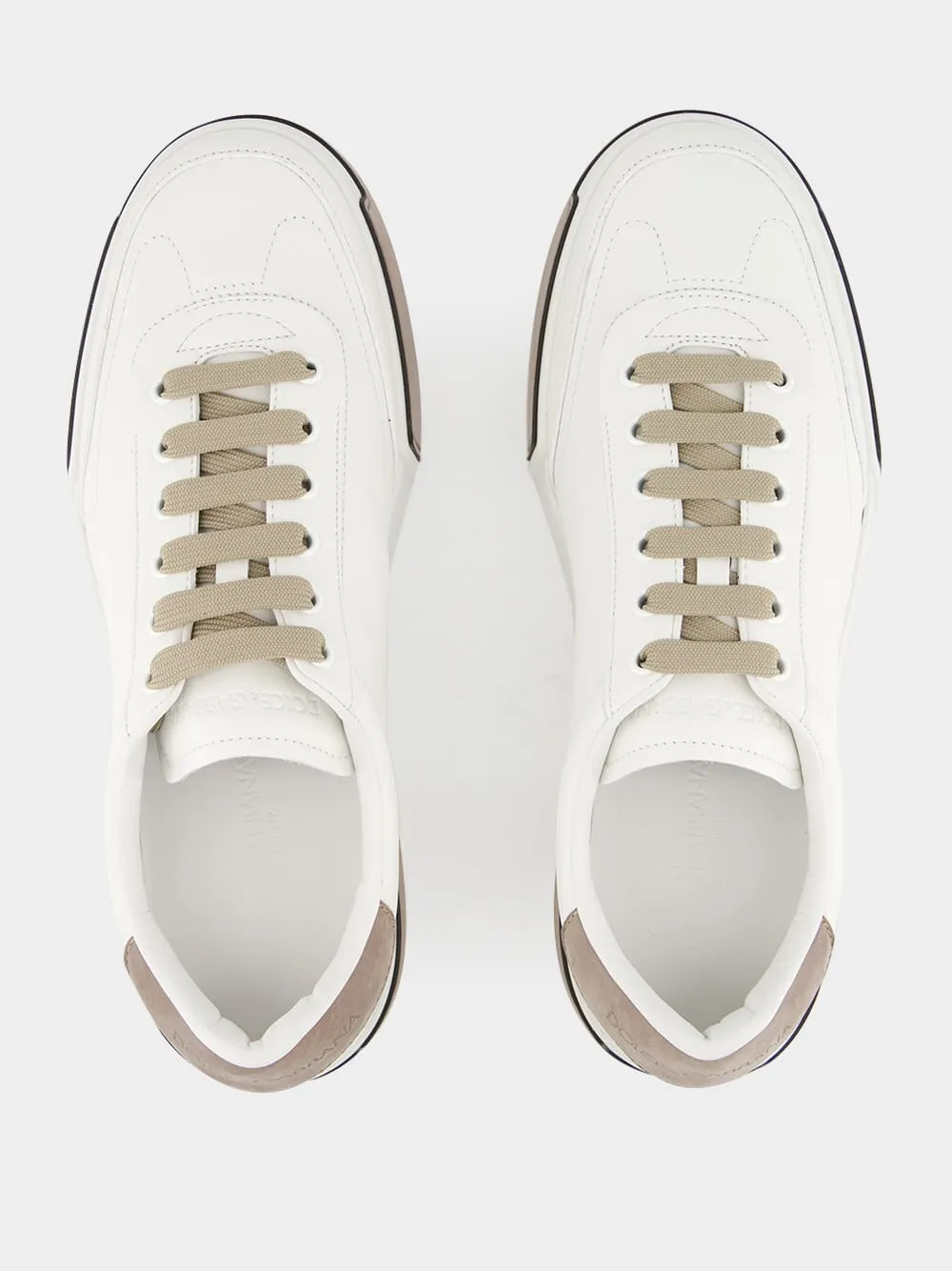 White and Brown Calfskin Portofino Yacht Sneakers sold by Fashion Clinic product image thumbnail 4