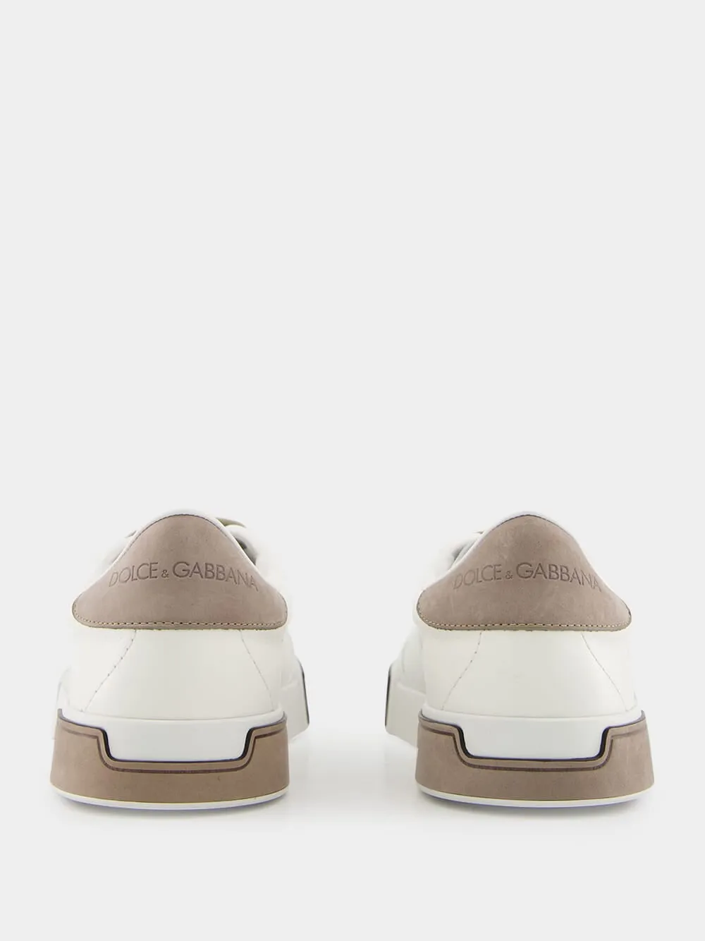 White and Brown Calfskin Portofino Yacht Sneakers sold by Fashion Clinic product image thumbnail 5