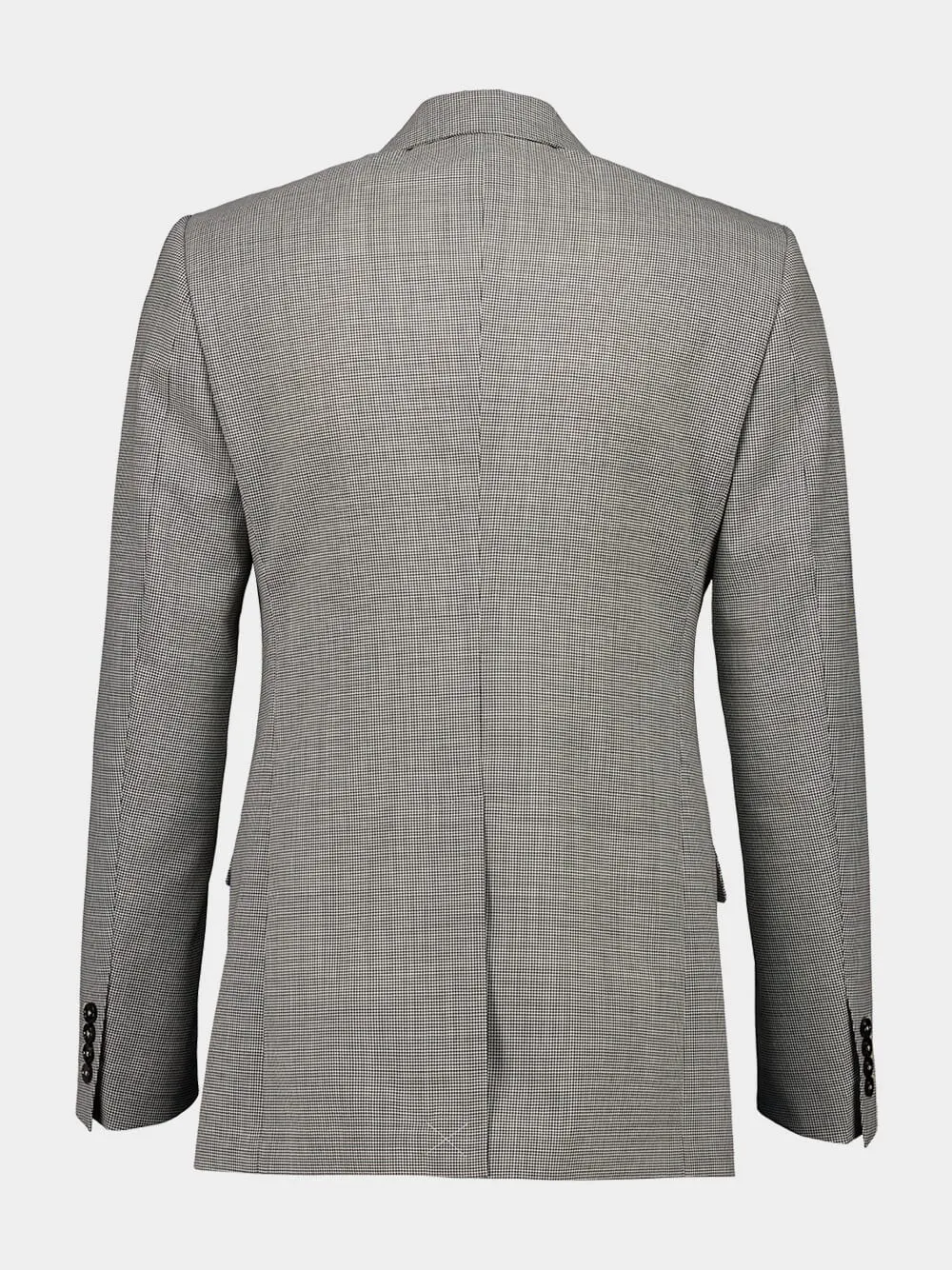 Grey Double-Breasted Houndstooth Wool Jacket sold by Fashion Clinic product image thumbnail 4