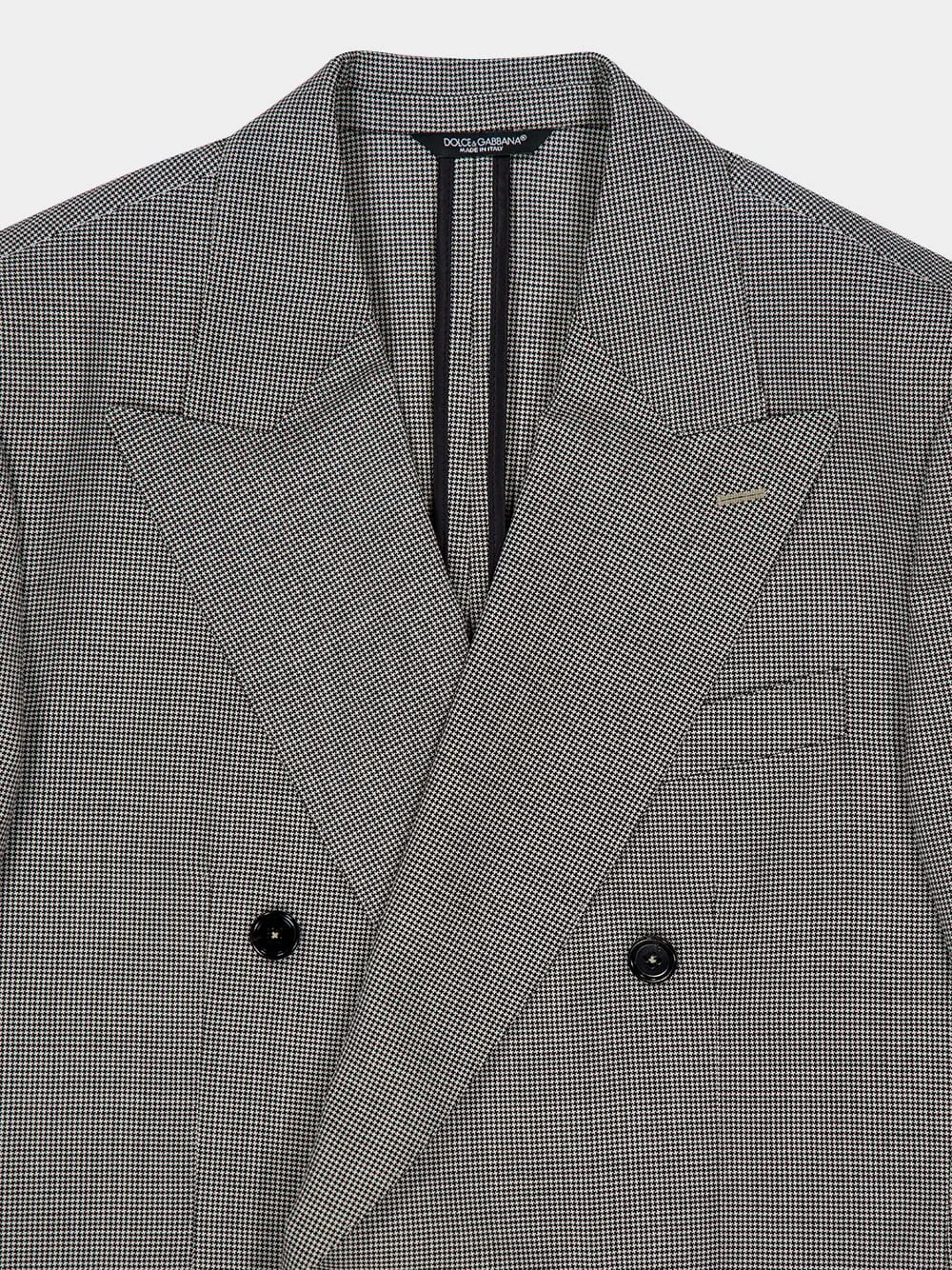 Grey Double-Breasted Houndstooth Wool Jacket sold by Fashion Clinic product image thumbnail 5