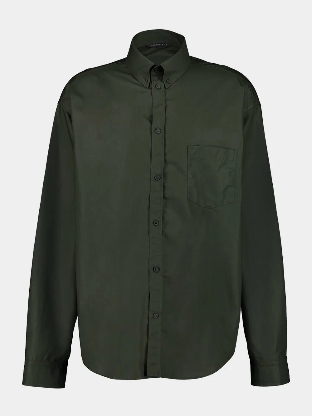 Khaki Green Logo Print Long Sleeve Shirt sold by Fashion Clinic