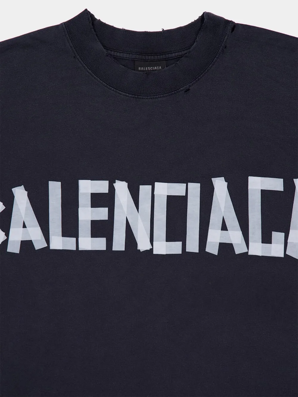 Black Tape Type T-Shirt Medium Fit Faded Washed sold by Fashion Clinic product image thumbnail 3