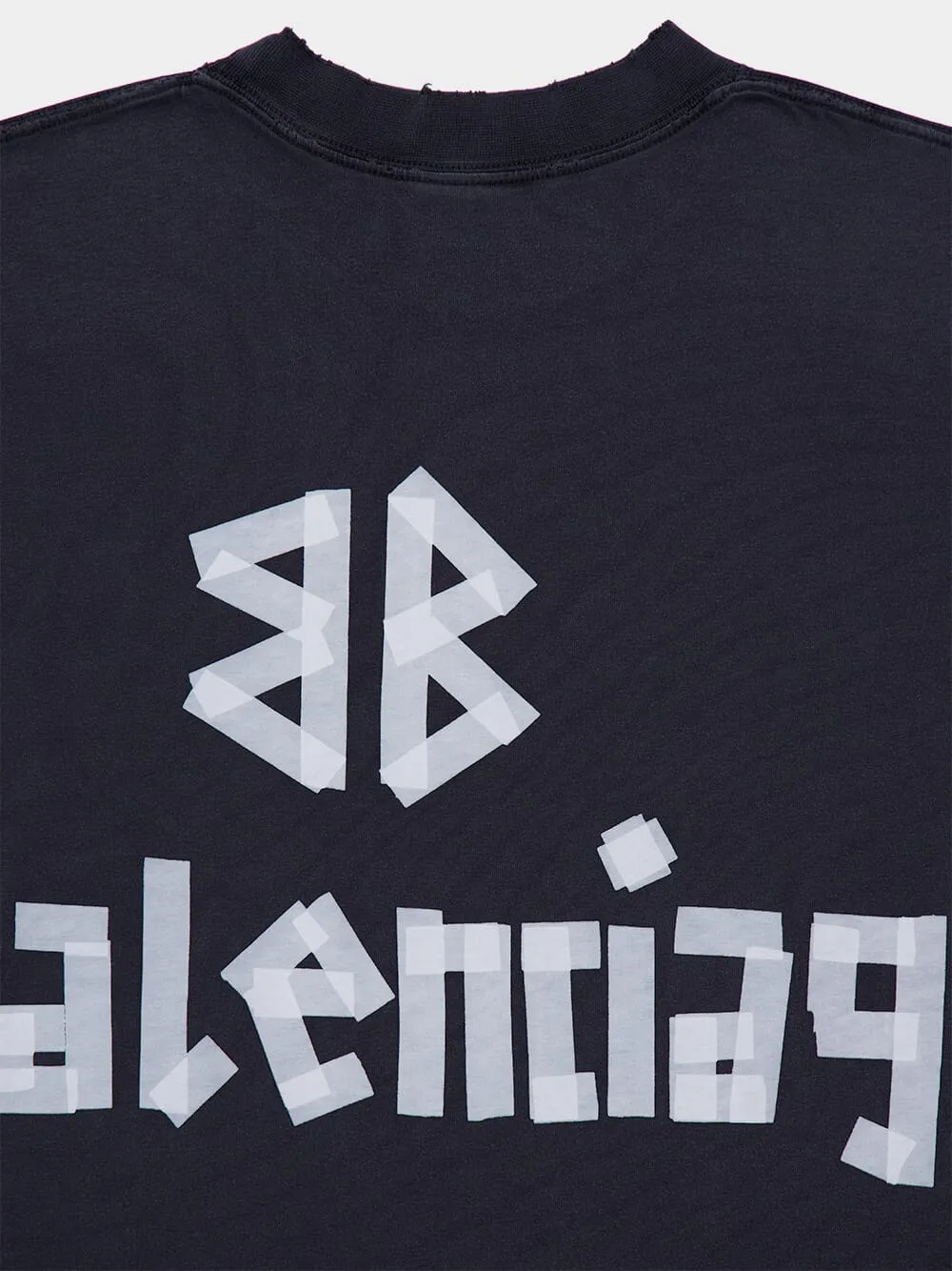 Black Tape Type T-Shirt Medium Fit Faded Washed sold by Fashion Clinic product image thumbnail 4