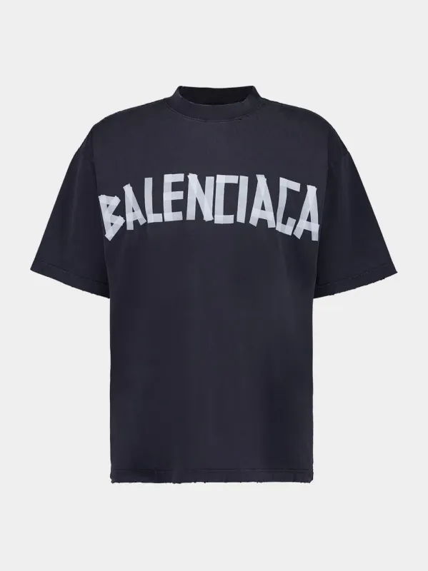 Black Tape Type T-Shirt Medium Fit Faded Washed sold by Fashion Clinic