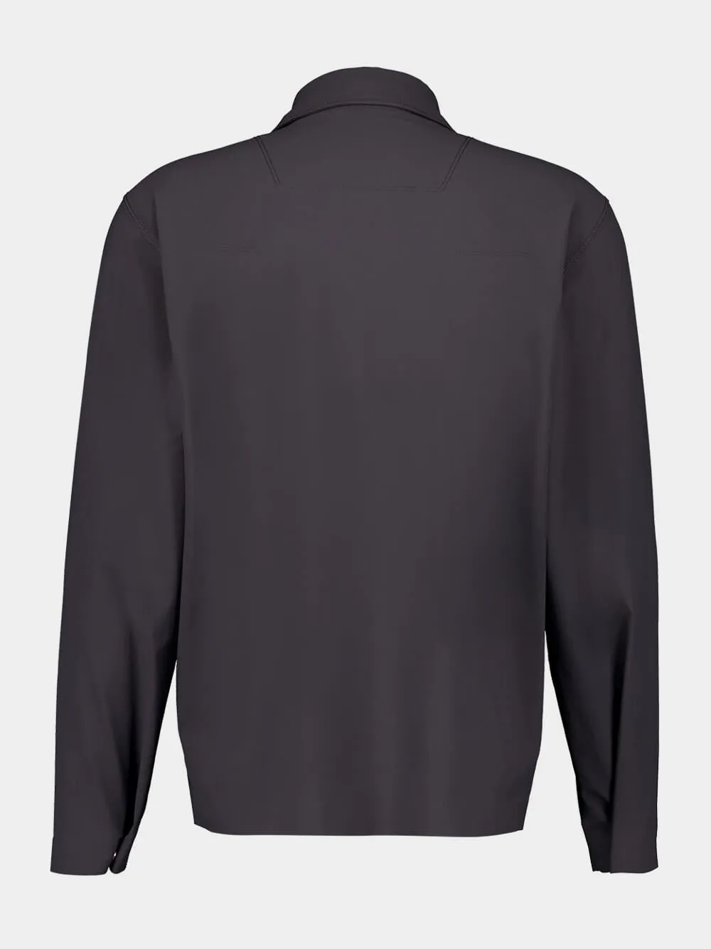 Lead Grey Bi-Stretch Nylon Tela Overshirt sold by Fashion Clinic product image thumbnail 2