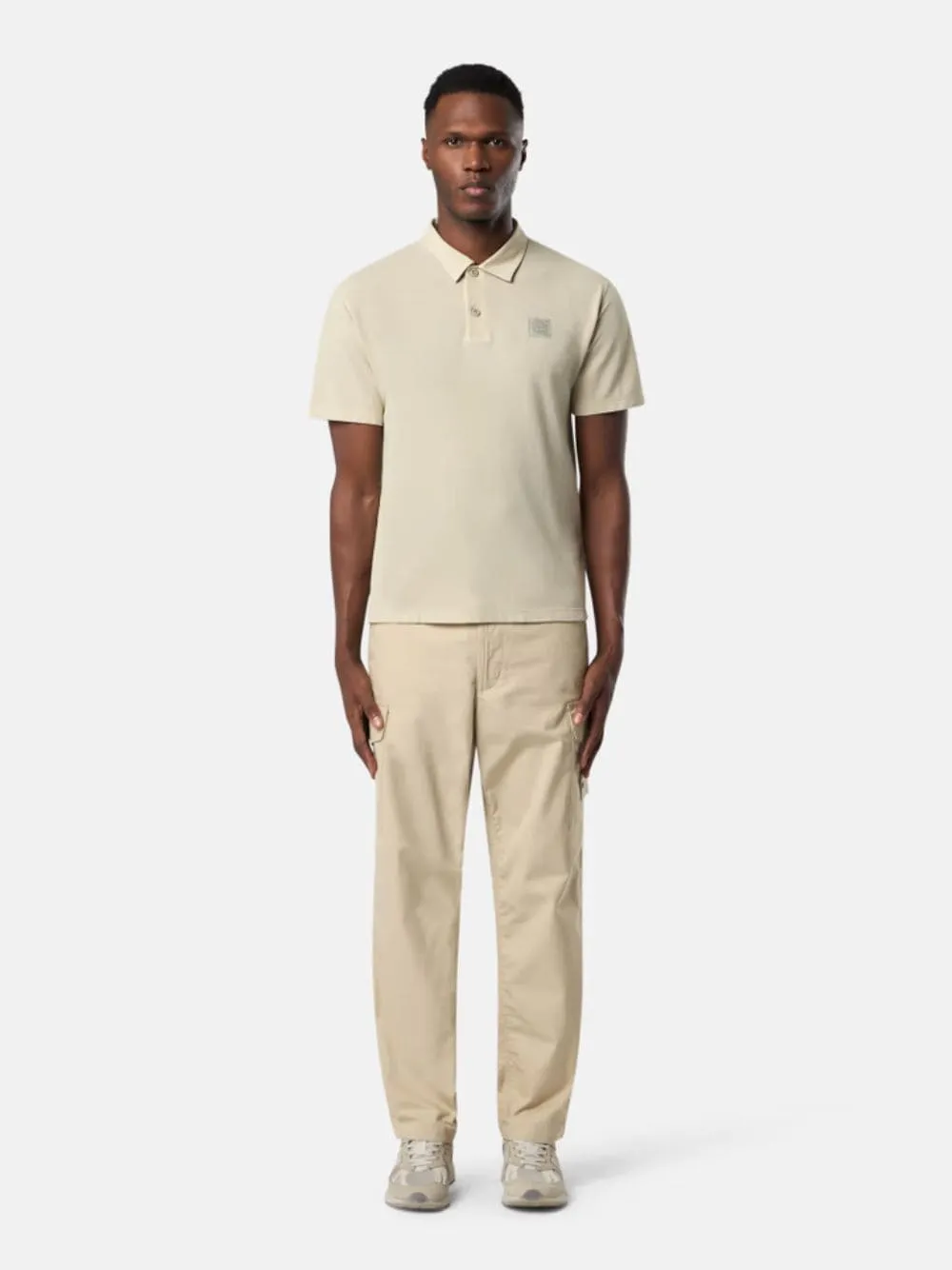 Beige Cotton Crepe Jersey Polo Shirt sold by Fashion Clinic product image thumbnail 2