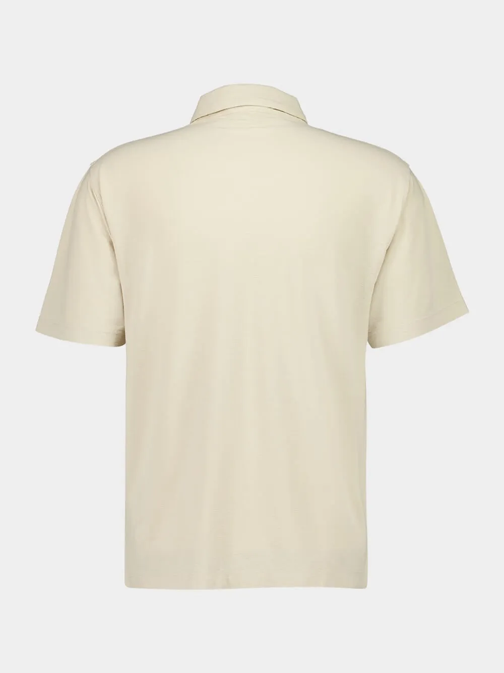 Beige Cotton Crepe Jersey Polo Shirt sold by Fashion Clinic product image thumbnail 3