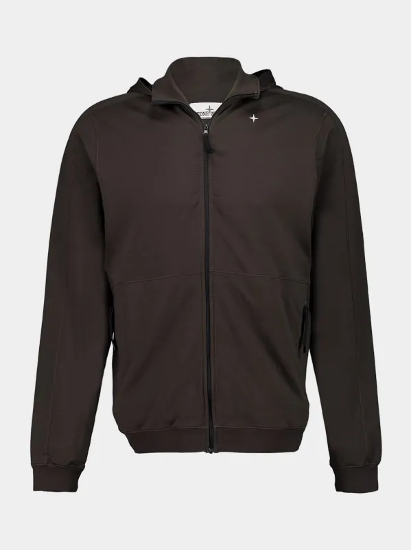 Lead Grey Cotton Stretch Fleece Full Zip Sweatshirt sold by Fashion Clinic