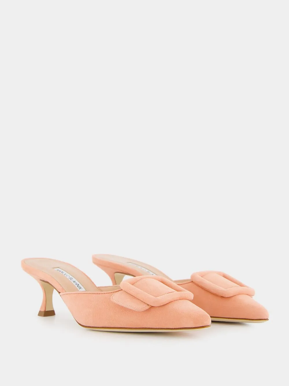 Maysale Light Pink Suede Kitten Heel Mules sold by Fashion Clinic product image thumbnail 3