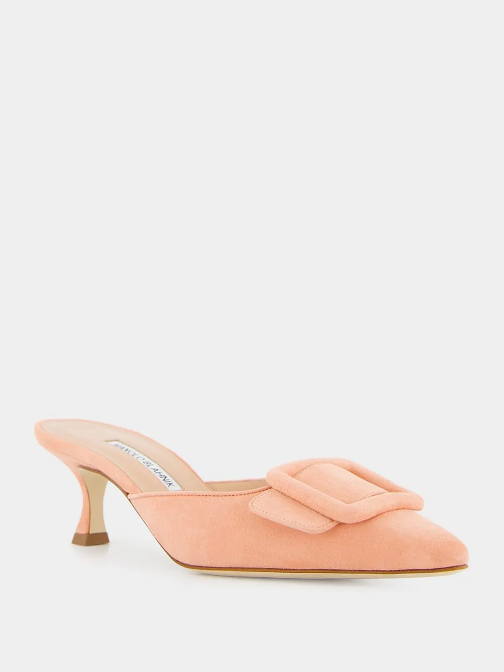Maysale Light Pink Suede Kitten Heel Mules sold by Fashion Clinic product image thumbnail 2