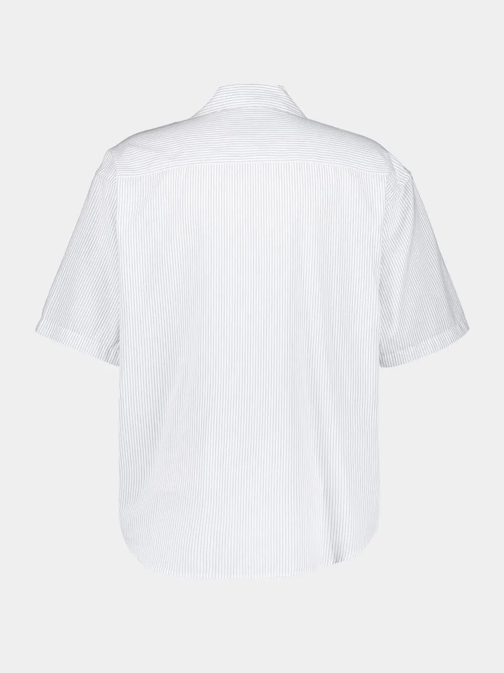 Blue Cotton Camp Collar Short Sleeve Shirt sold by Fashion Clinic product image thumbnail 4