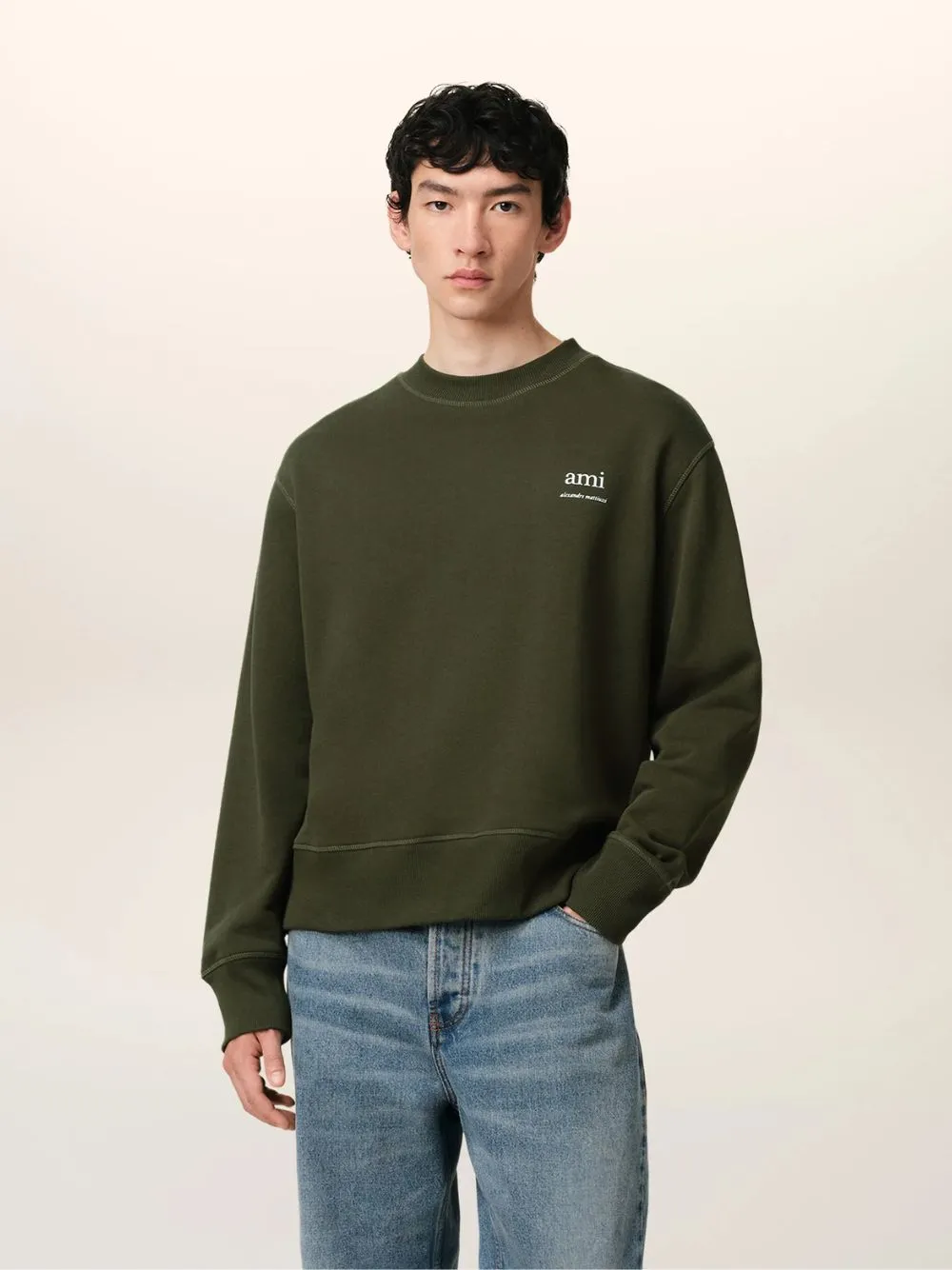 Loden Green Cotton Sweatshirt sold by Fashion Clinic product image thumbnail 2