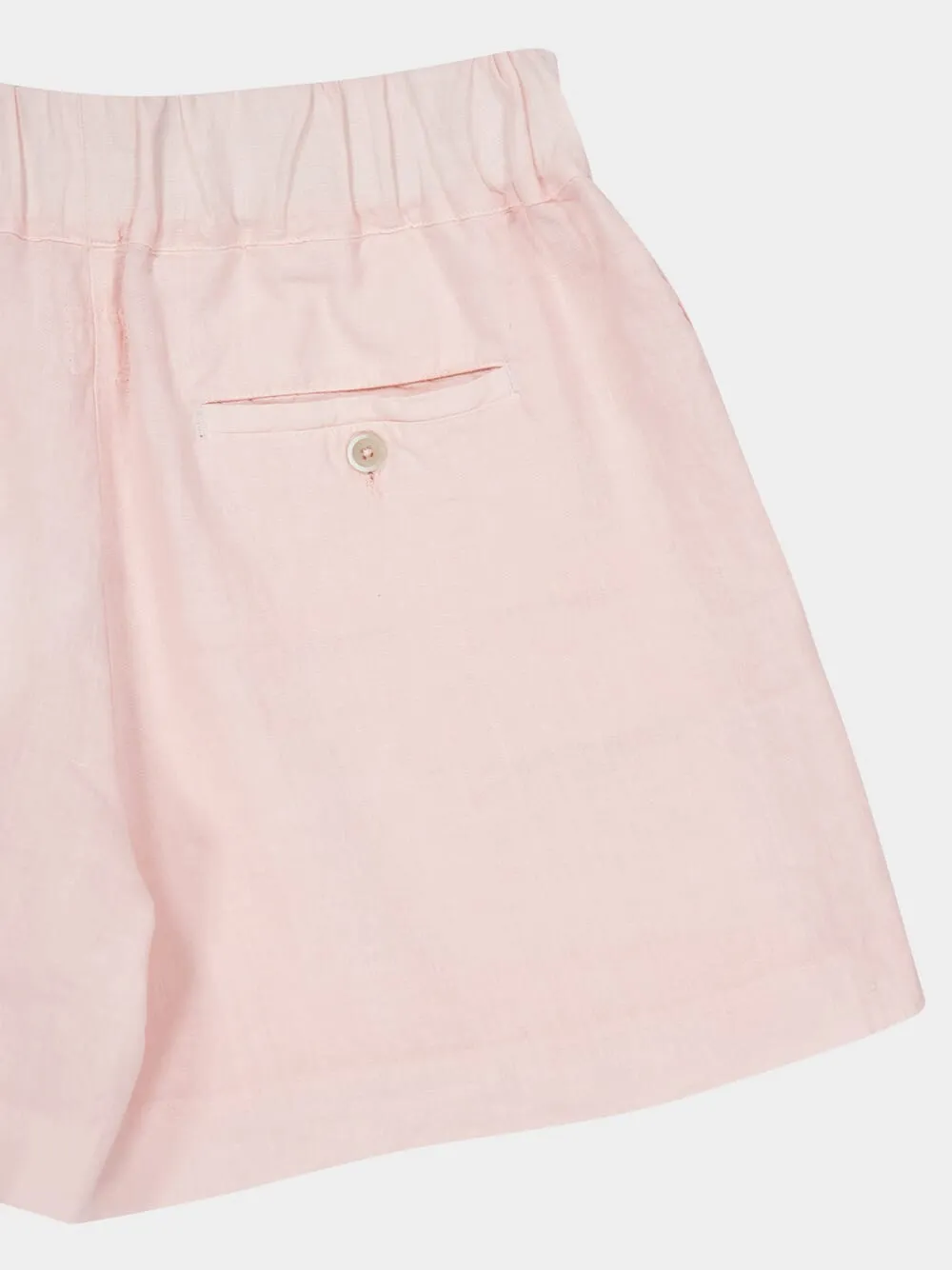Cipria Pink Casual Linen Shorts sold by Fashion Clinic product image thumbnail 4