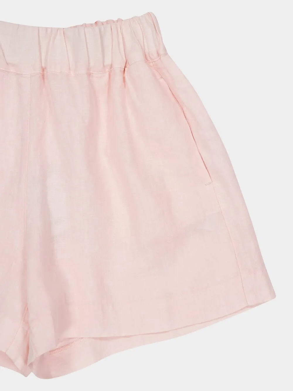 Cipria Pink Casual Linen Shorts sold by Fashion Clinic product image thumbnail 3