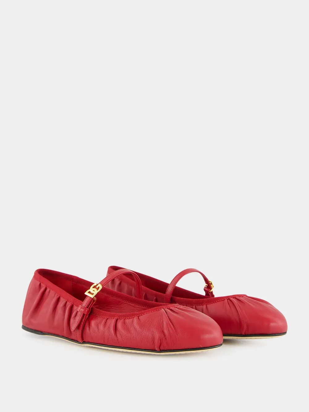 Red Nappa Leather Ballet Flats sold by Fashion Clinic product image thumbnail 3