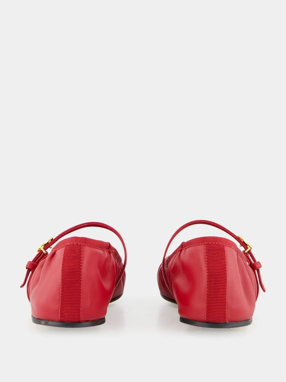 Red Nappa Leather Ballet Flats sold by Fashion Clinic product image thumbnail 5
