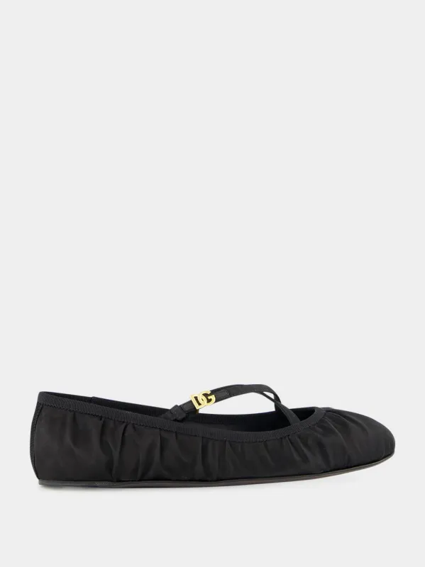 Black Satin Ballet Flats sold by Fashion Clinic