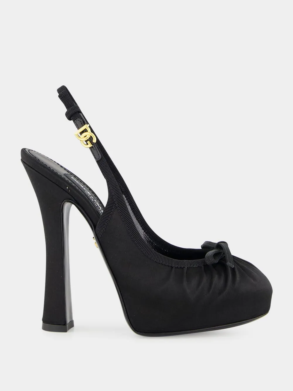 Black Satin Slingbacks sold by Fashion Clinic