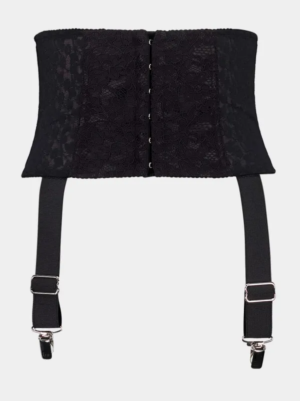 Black Stretch Marquisette Corset Belt sold by Fashion Clinic