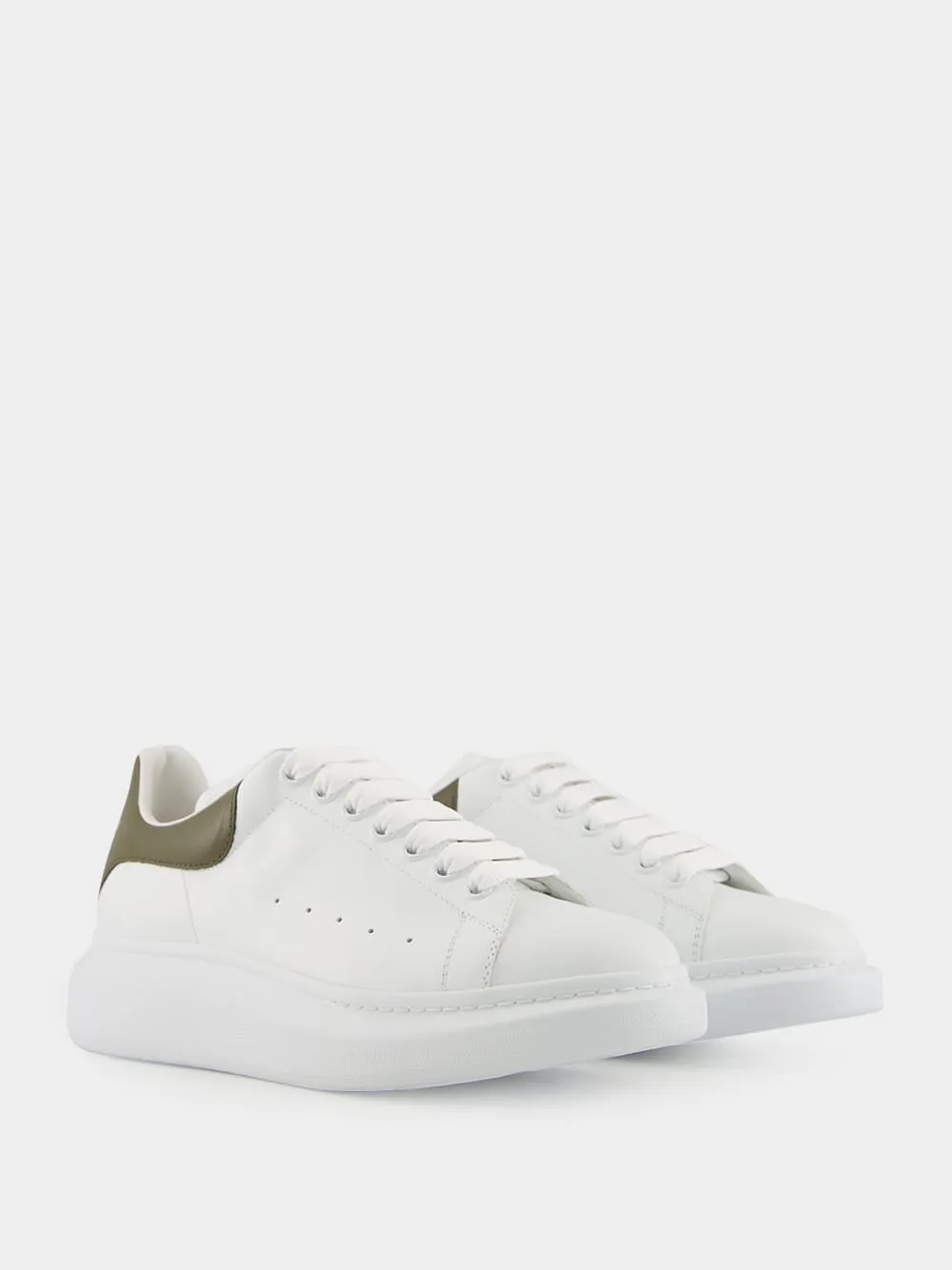 Men's White and Khaki Oversized Sneakers sold by Fashion Clinic product image thumbnail 3