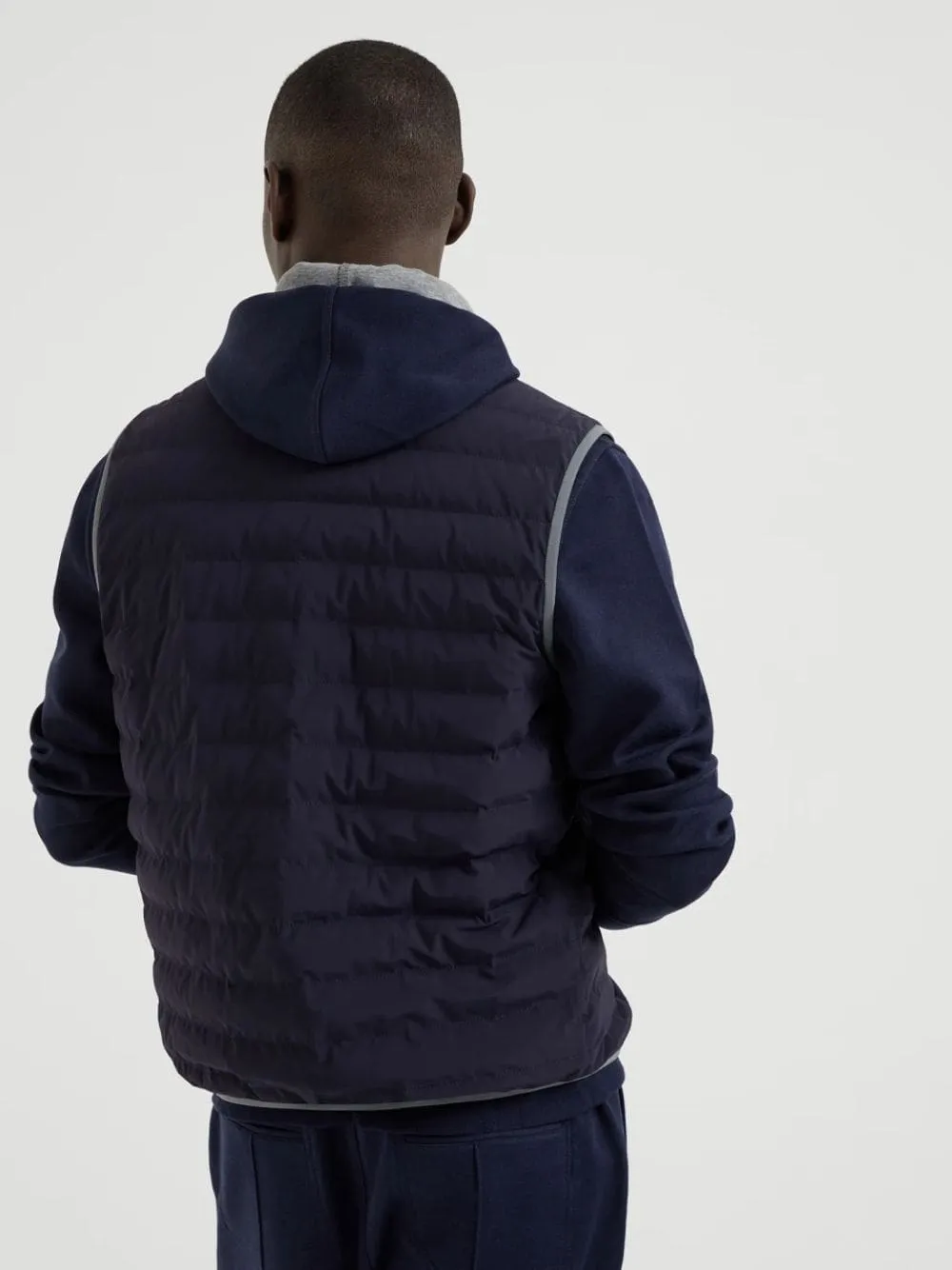 Navy Bonded Nylon Down Vest sold by Fashion Clinic product image thumbnail 3