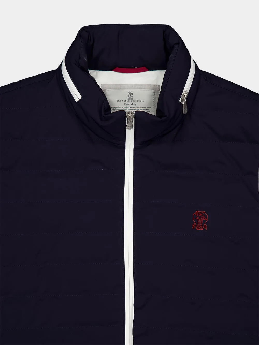 Navy Bonded Nylon Down Vest sold by Fashion Clinic product image thumbnail 5