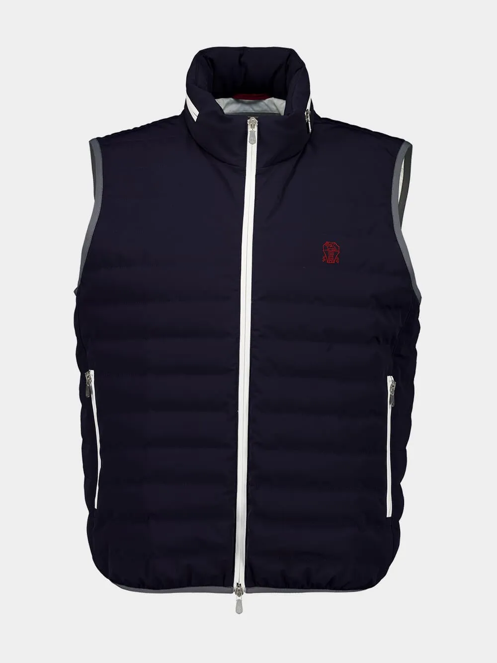 Navy Bonded Nylon Down Vest sold by Fashion Clinic product image thumbnail 2