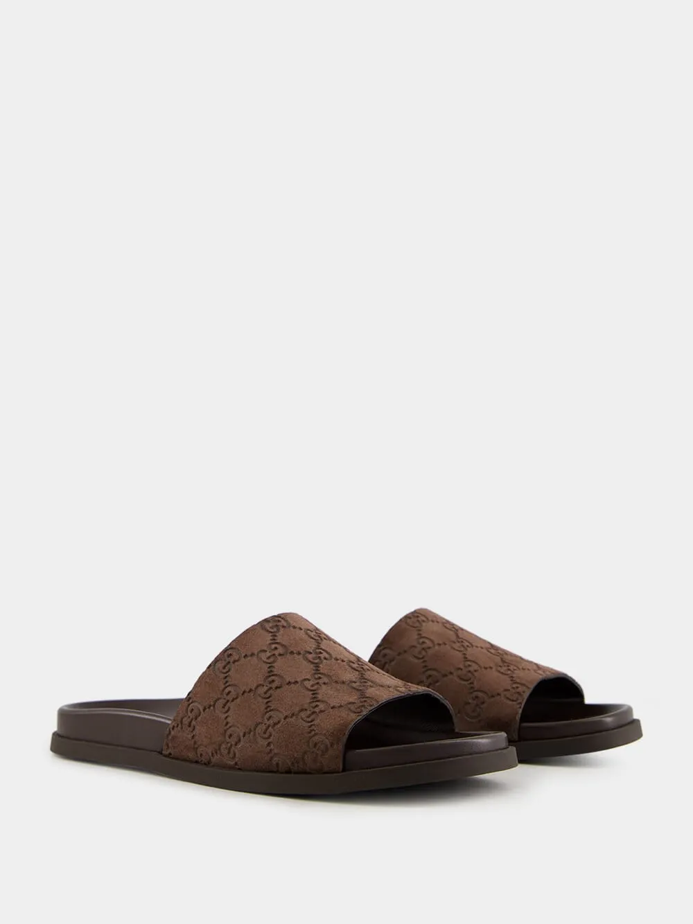 Cocoa Brown Rhein Original GG Suede Slides sold by Fashion Clinic product image thumbnail 3