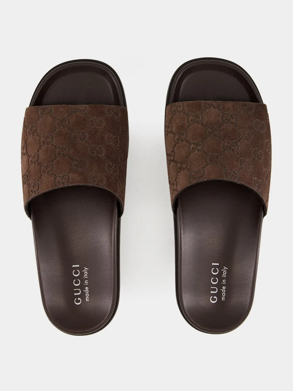 Cocoa Brown Rhein Original GG Suede Slides sold by Fashion Clinic product image thumbnail 4