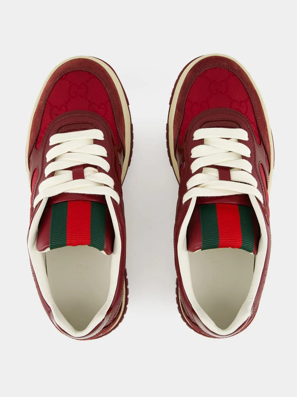 Rosso Ancora Red Re-Web Suede Low-Top Sneakers sold by Fashion Clinic product image thumbnail 4