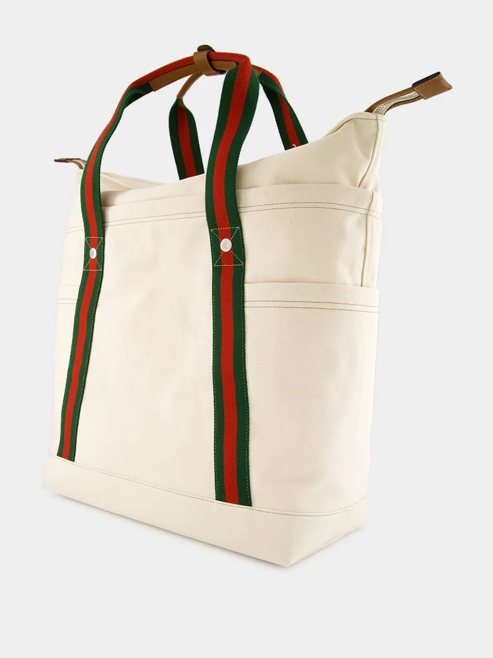 Off-White Medium Printed Canvas Bag with Web sold by Fashion Clinic product image thumbnail 4