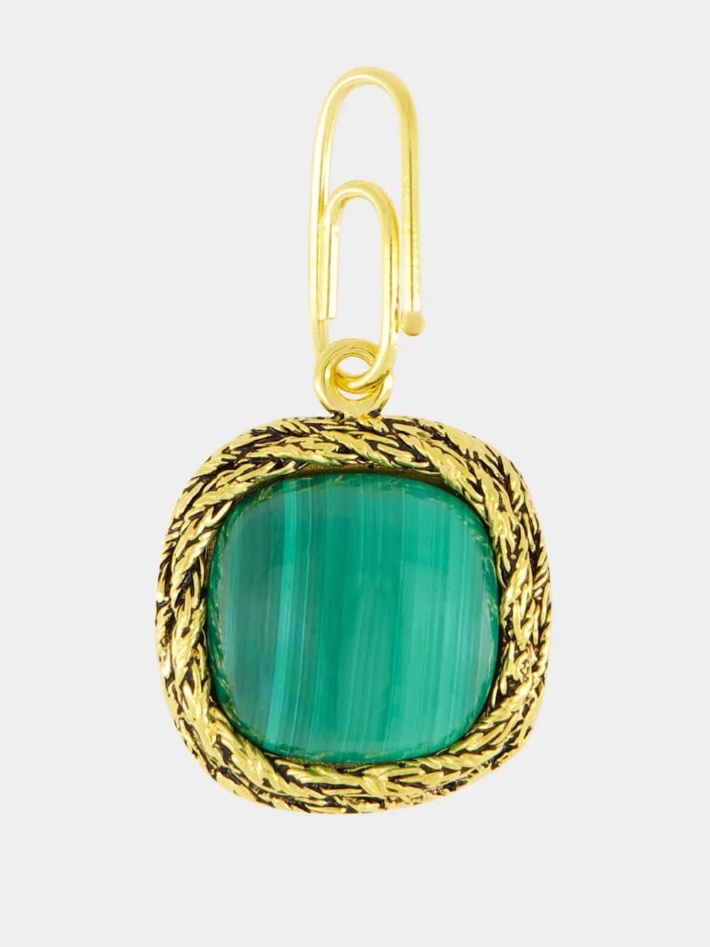 Miki Malachite Charm in Yellow Gold sold by Fashion Clinic