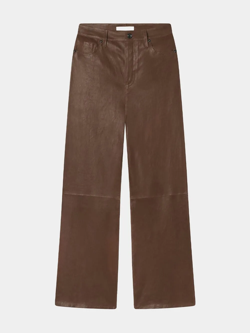 Le Slim Palazzo Leather Trousers in Bark sold by Fashion Clinic product image thumbnail 5