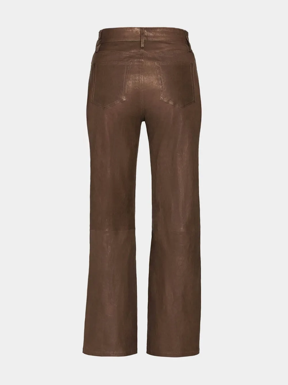 Le Slim Palazzo Leather Trousers in Bark sold by Fashion Clinic product image thumbnail 3