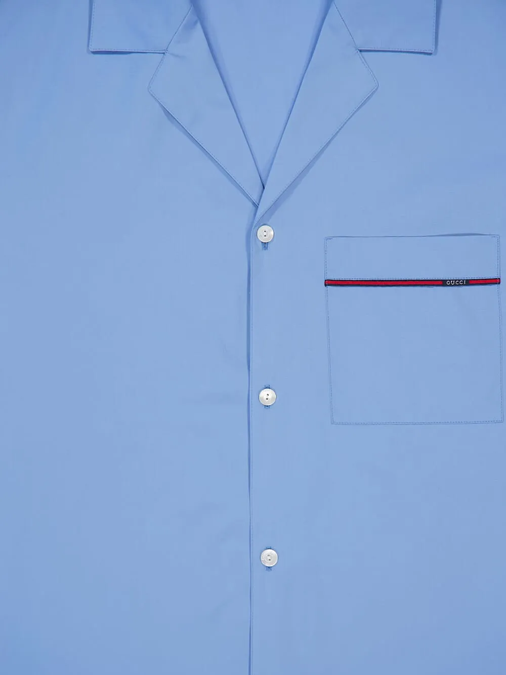 Blue Shirt Disco Bowling Dyed Popeline Cotton sold by Fashion Clinic product image thumbnail 3