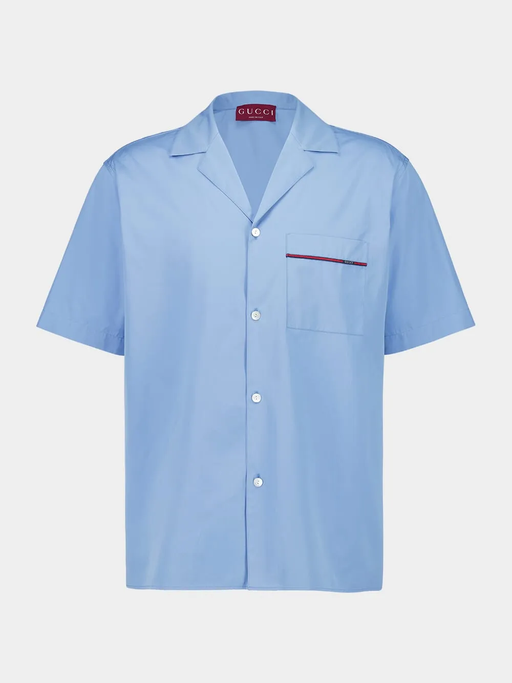 Blue Shirt Disco Bowling Dyed Popeline Cotton sold by Fashion Clinic