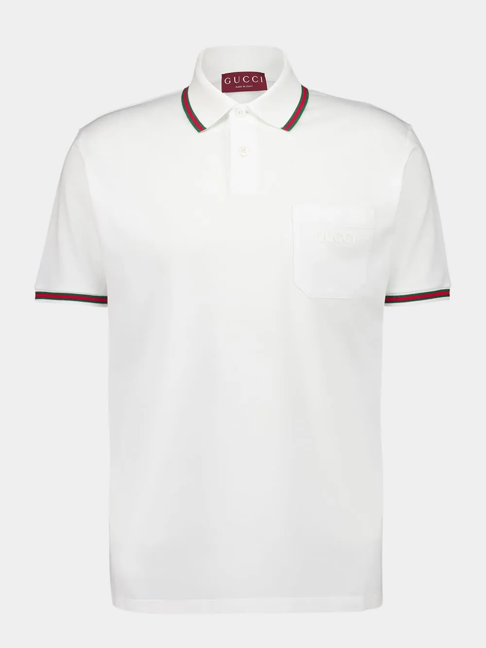 White Polo Stretch Piquet Cotton sold by Fashion Clinic