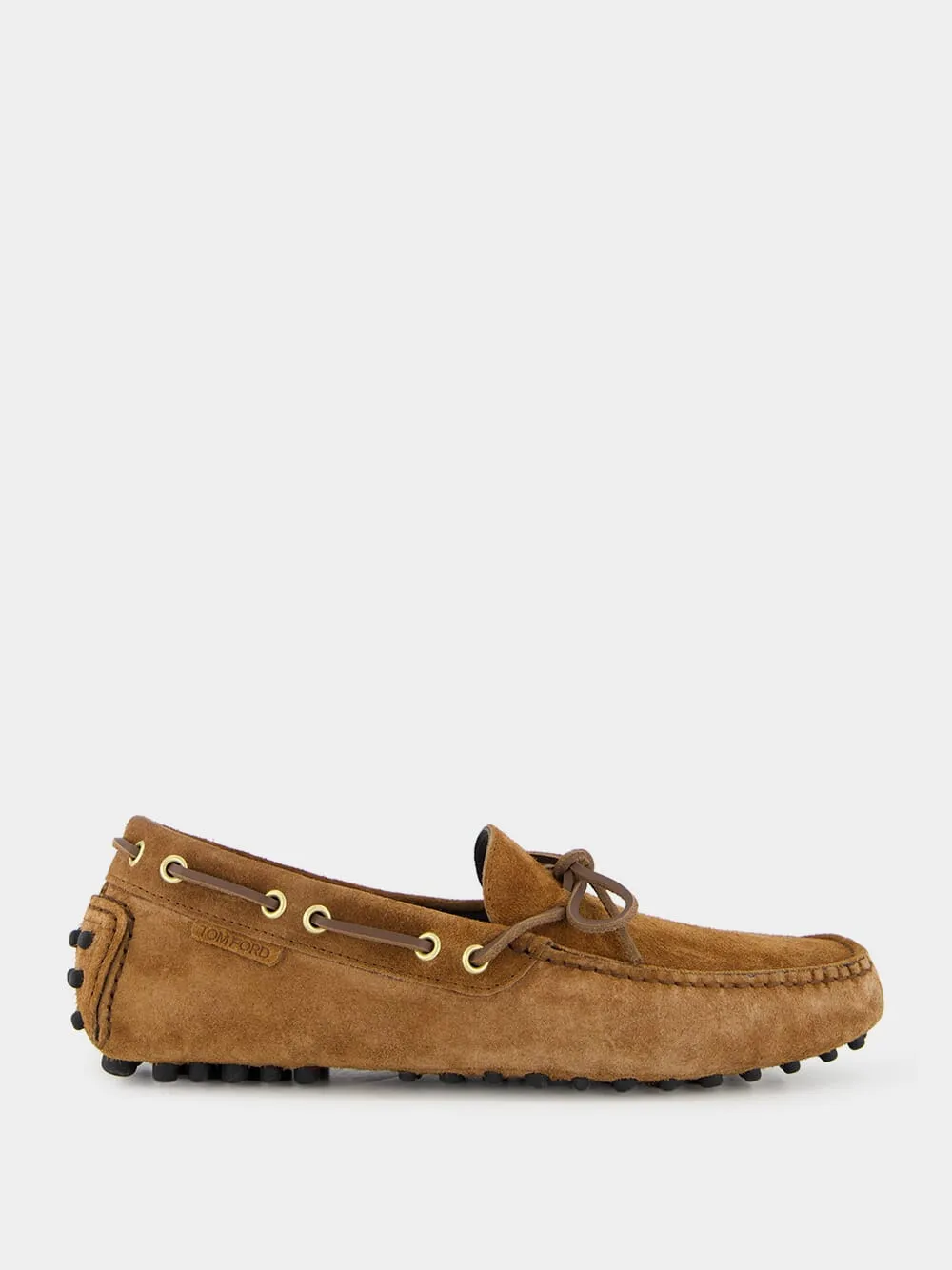 Dark Whiskey Suede Rod Driver Moccasins sold by Fashion Clinic